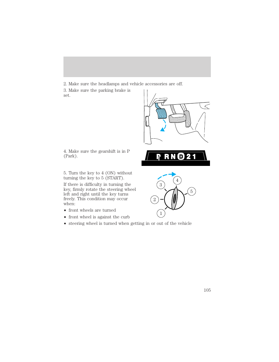 Starting | FORD 2000 E-150 User Manual | Page 105 / 232