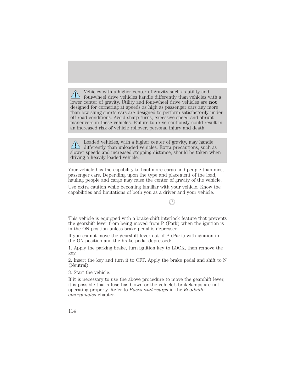 Driving | FORD 2000 E-150 User Manual | Page 114 / 232