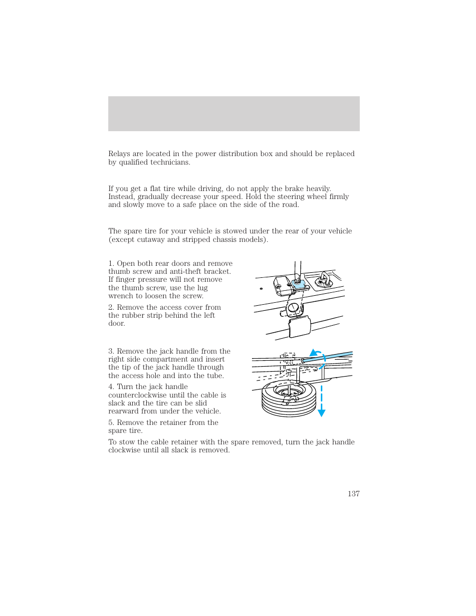 Roadside emergencies | FORD 2000 E-150 User Manual | Page 137 / 232