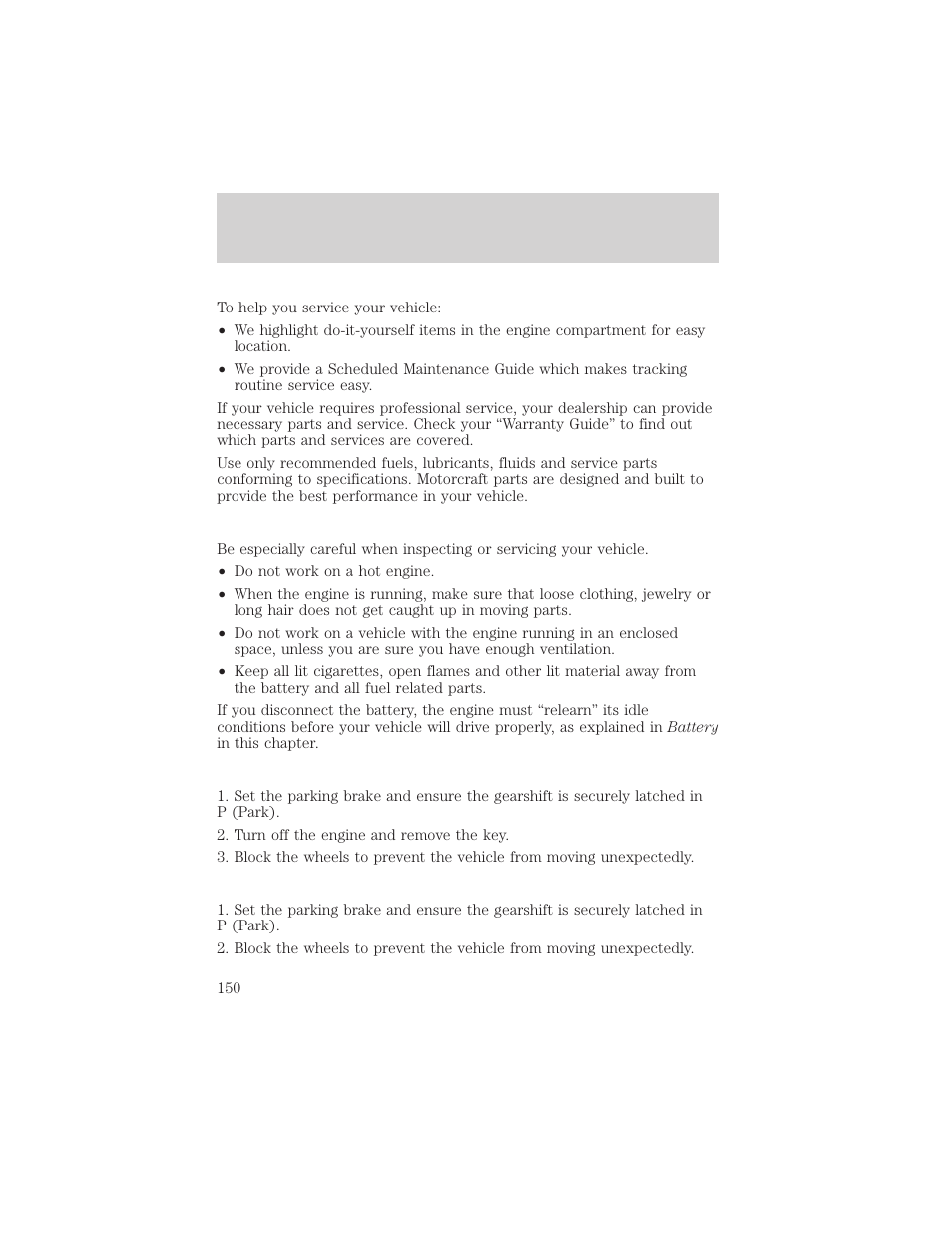 Maintenance and care | FORD 2000 E-150 User Manual | Page 150 / 232