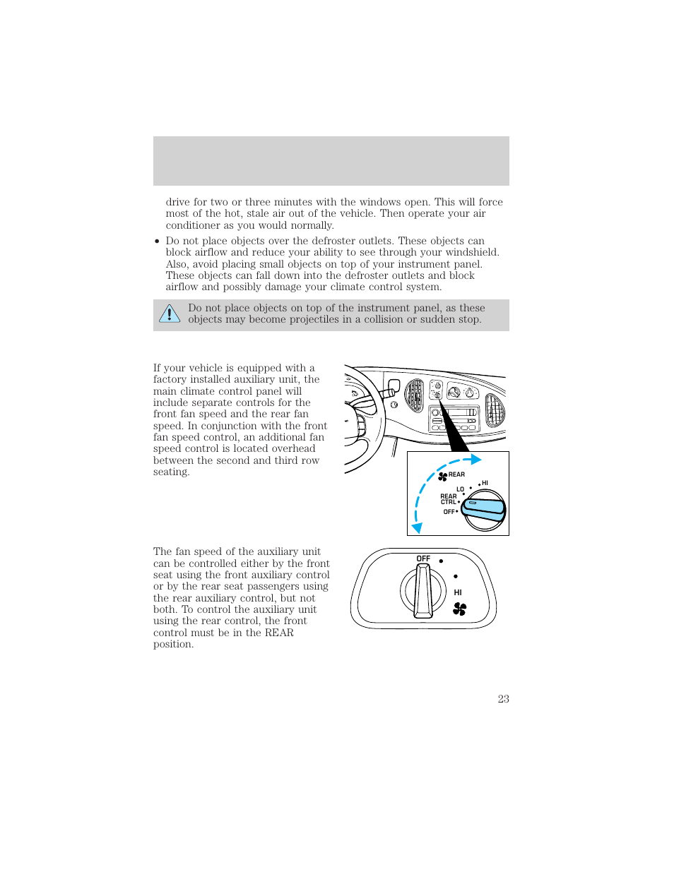 Controls and features | FORD 2000 E-150 User Manual | Page 23 / 232
