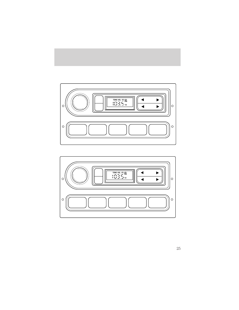 Controls and features, 12 3 4 am/fm | FORD 2000 E-150 User Manual | Page 25 / 232