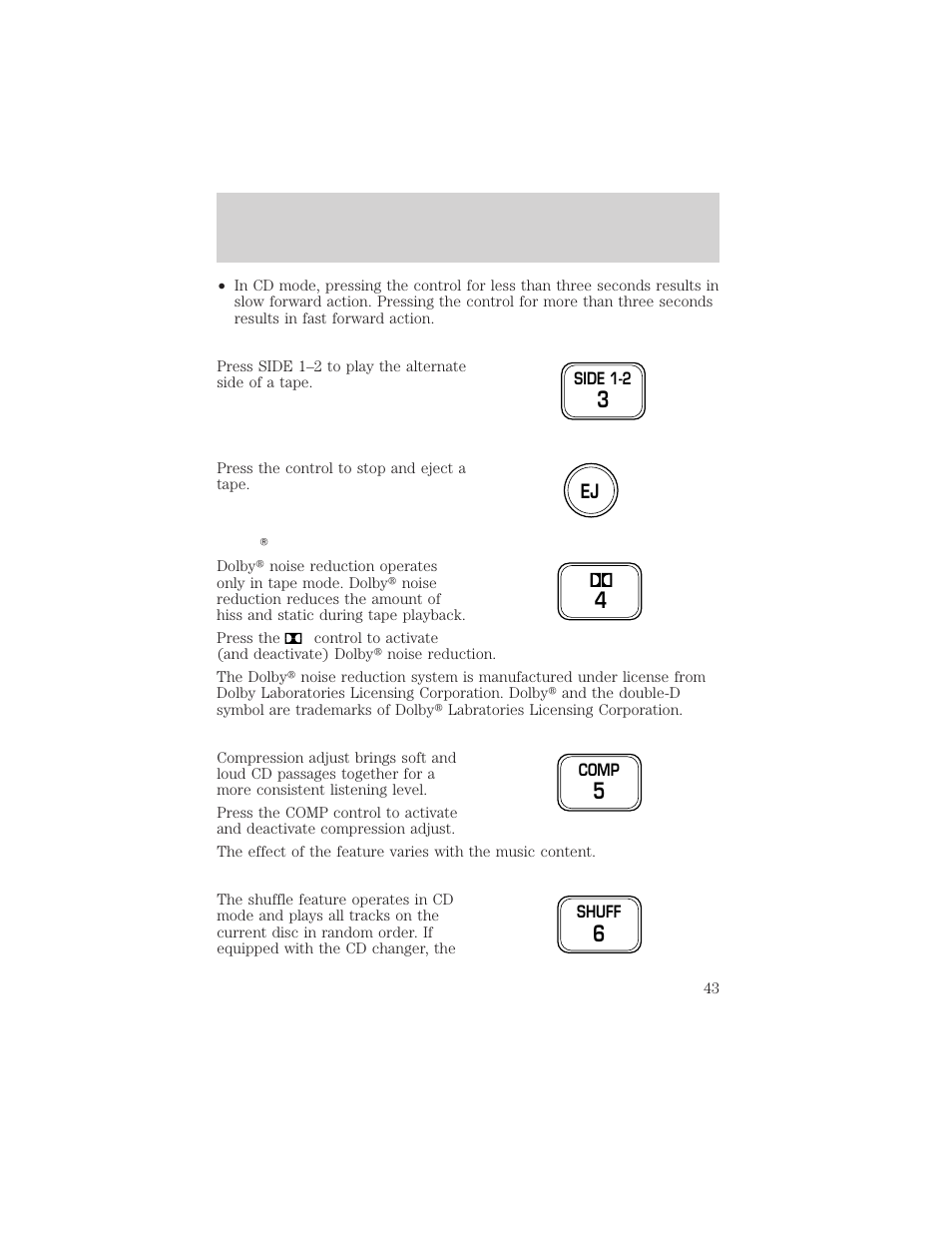 Controls and features | FORD 2000 E-150 User Manual | Page 43 / 232