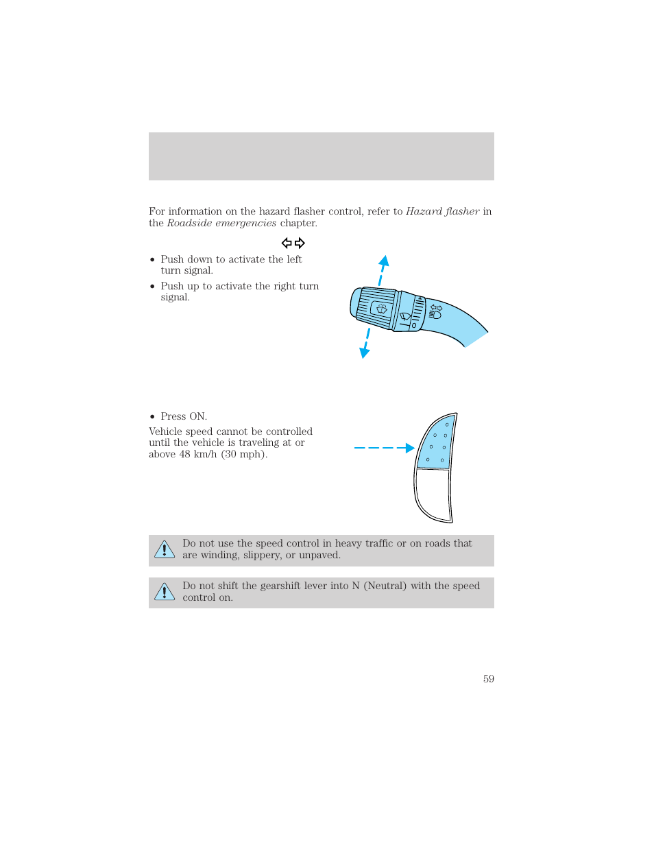 Controls and features | FORD 2000 E-150 User Manual | Page 59 / 232