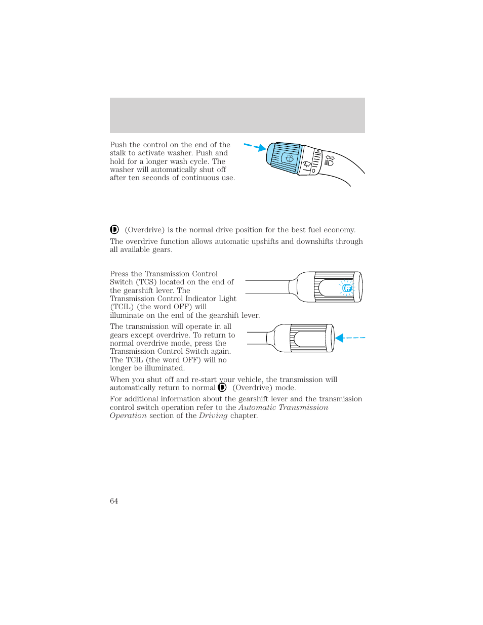 Controls and features | FORD 2000 E-150 User Manual | Page 64 / 232