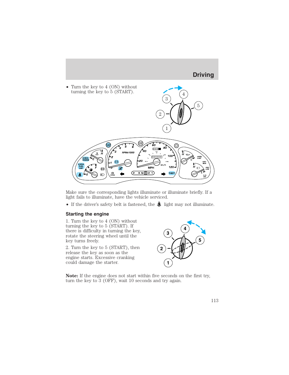 Driving | FORD 2003 Ranger User Manual | Page 113 / 256