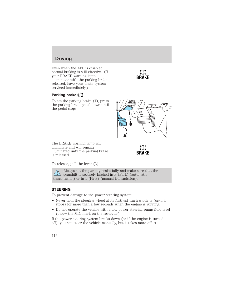 Driving | FORD 2003 Ranger User Manual | Page 116 / 256