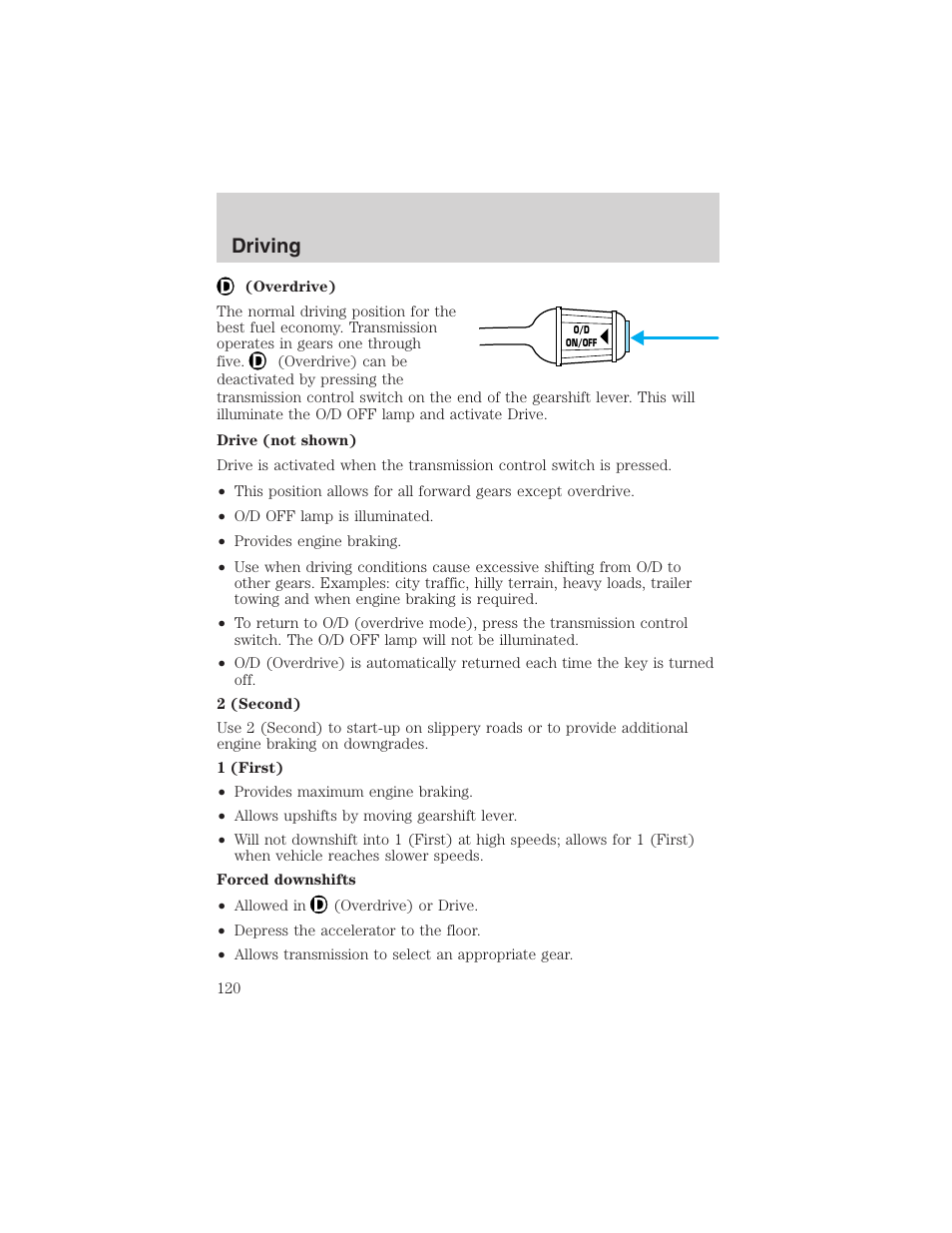 Driving | FORD 2003 Ranger User Manual | Page 120 / 256