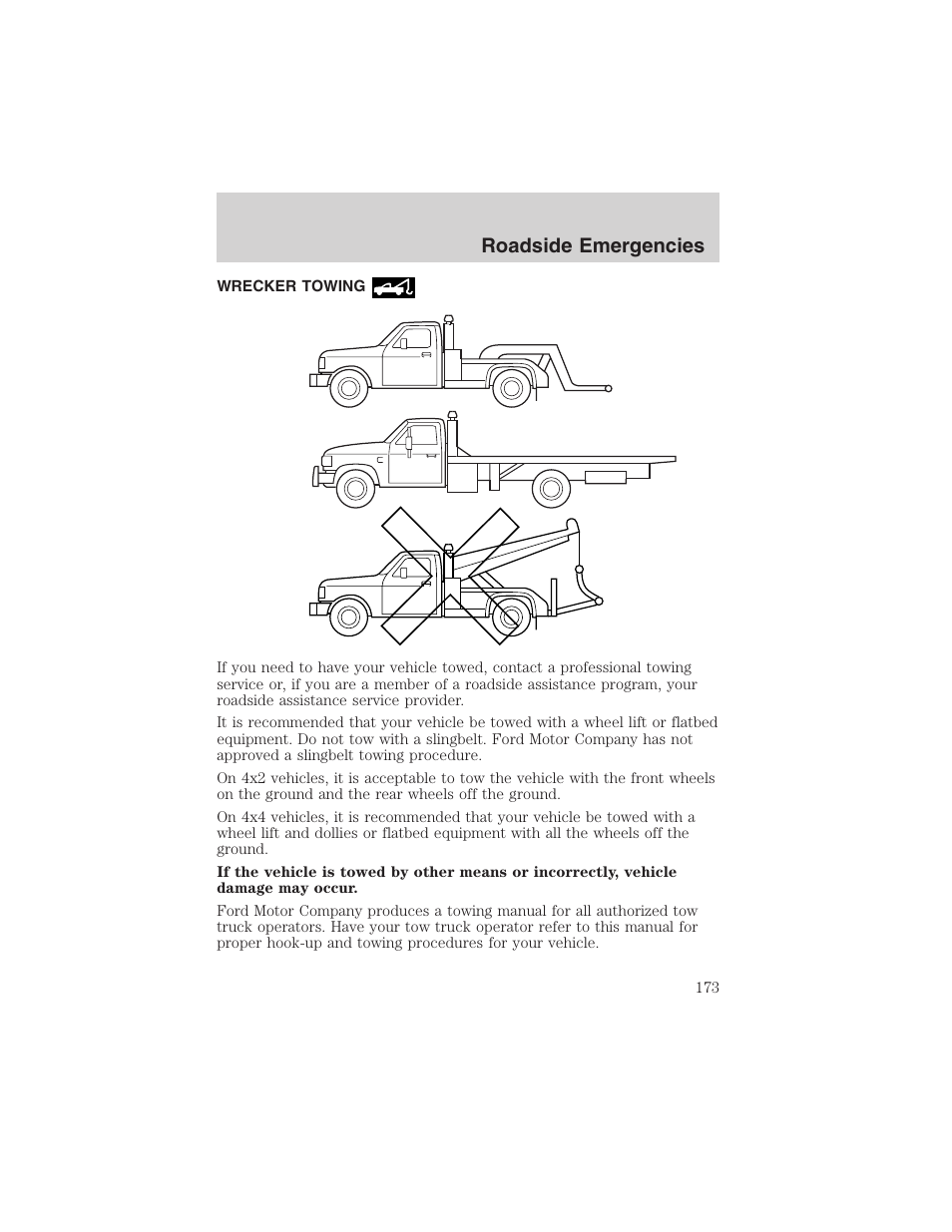 Roadside emergencies | FORD 2003 Ranger User Manual | Page 173 / 256