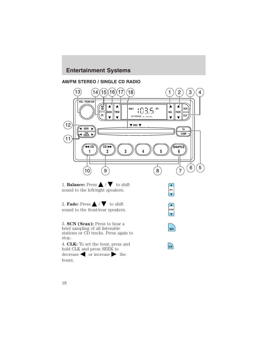 Entertainment systems | FORD 2003 Ranger User Manual | Page 18 / 256