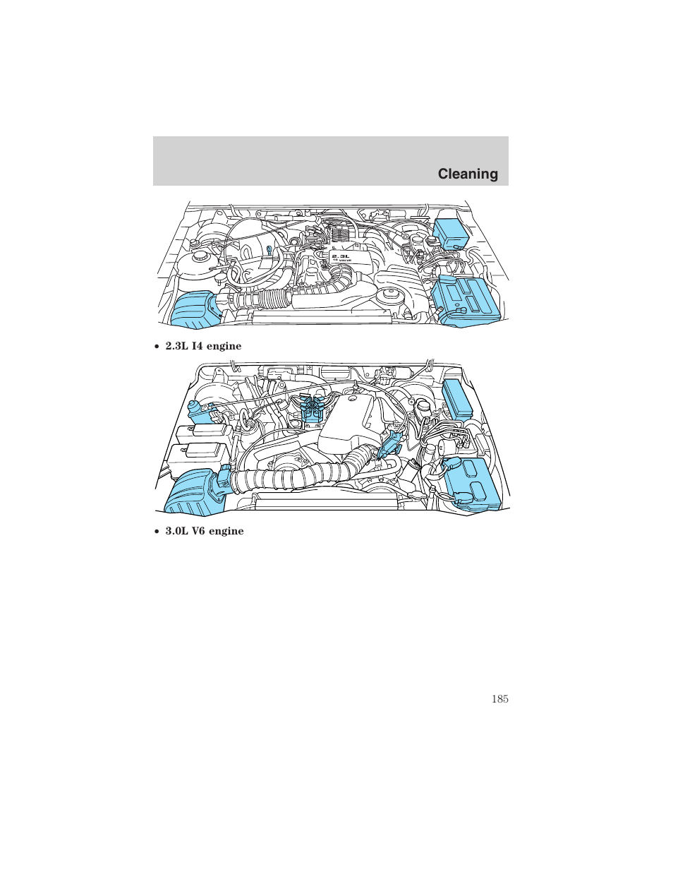 Cleaning | FORD 2003 Ranger User Manual | Page 185 / 256