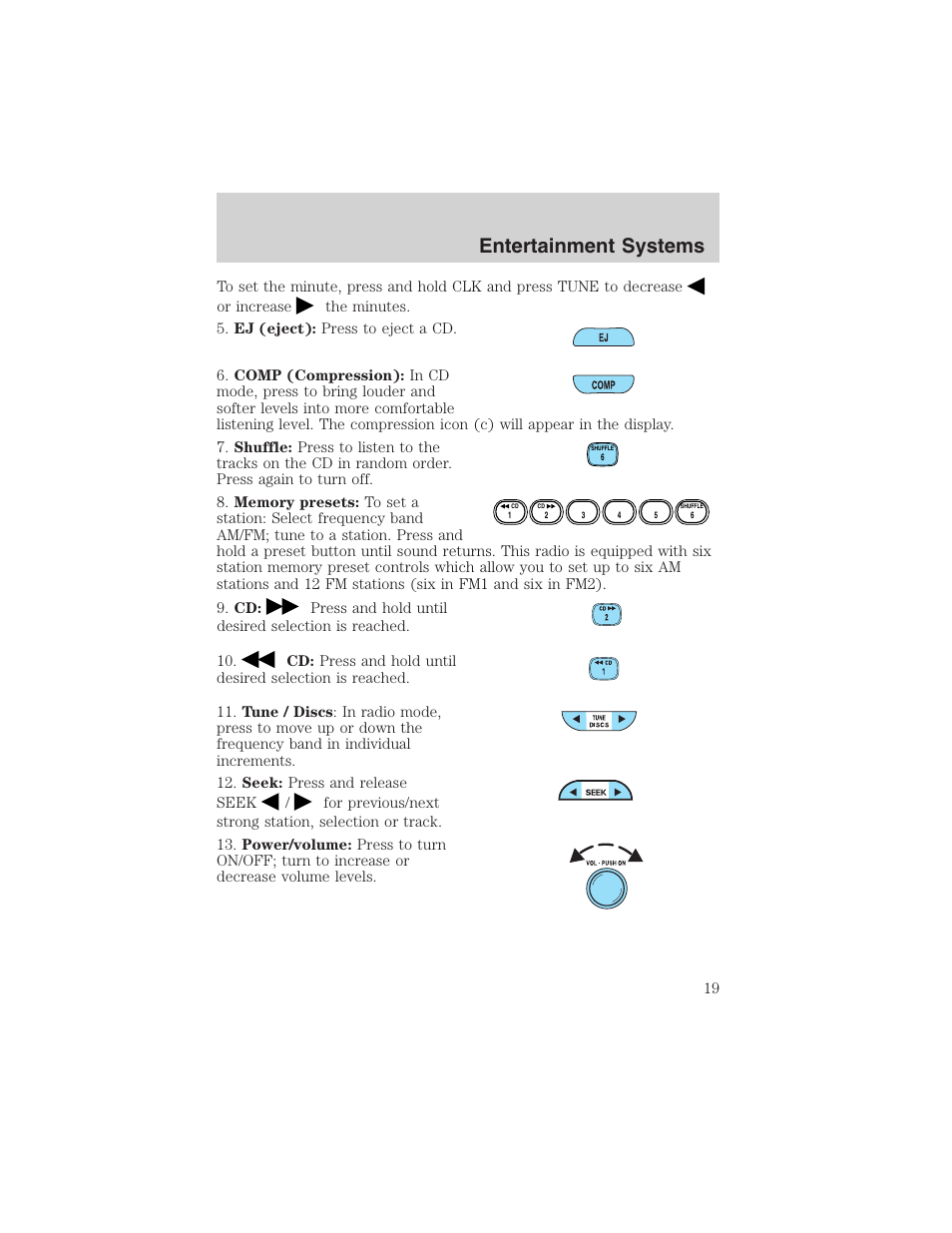 Entertainment systems | FORD 2003 Ranger User Manual | Page 19 / 256