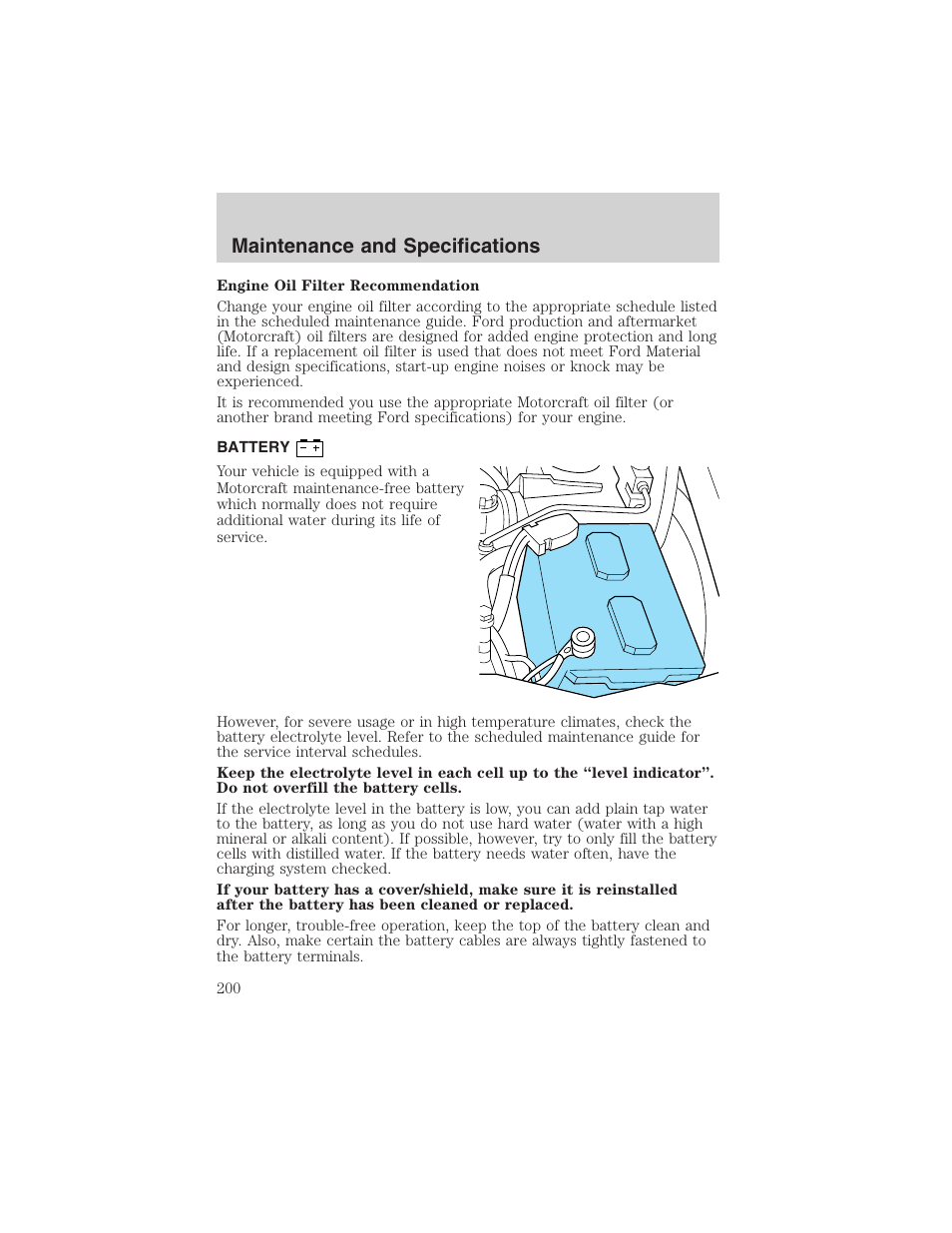 Maintenance and specifications | FORD 2003 Ranger User Manual | Page 200 / 256