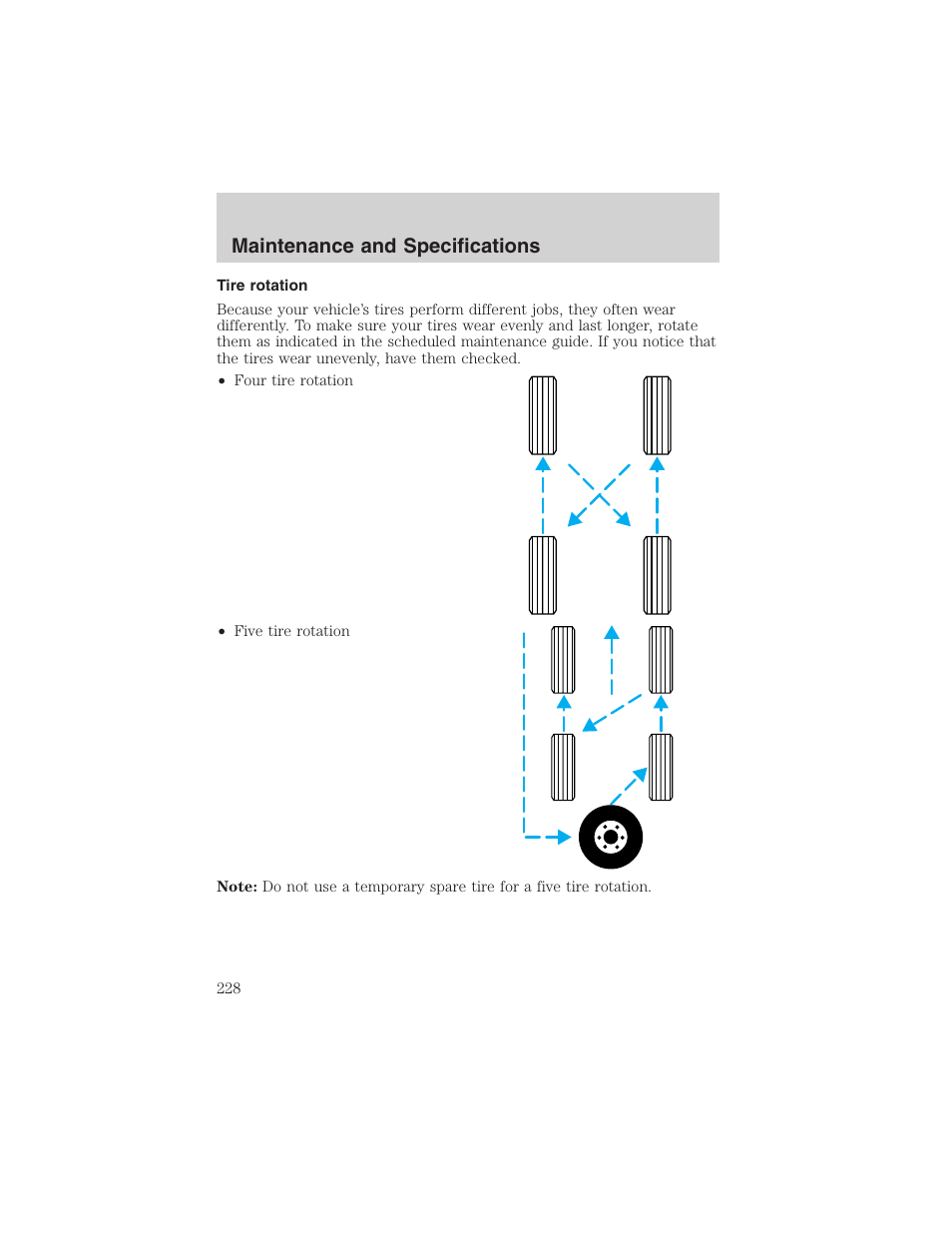 Maintenance and specifications | FORD 2003 Ranger User Manual | Page 228 / 256