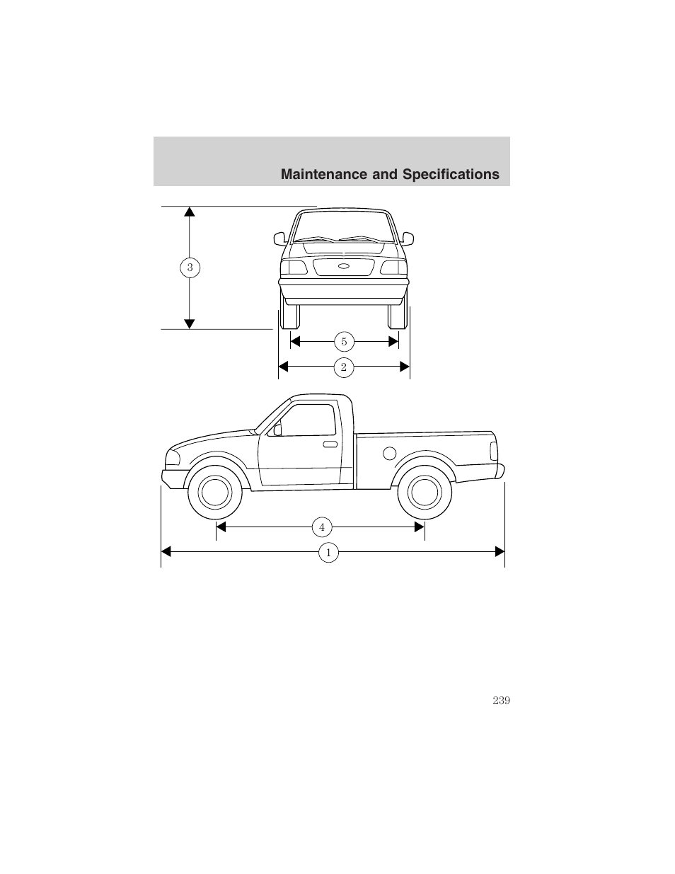 Maintenance and specifications | FORD 2003 Ranger User Manual | Page 239 / 256