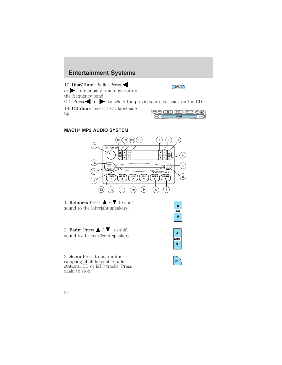 Entertainment systems | FORD 2003 Ranger User Manual | Page 24 / 256