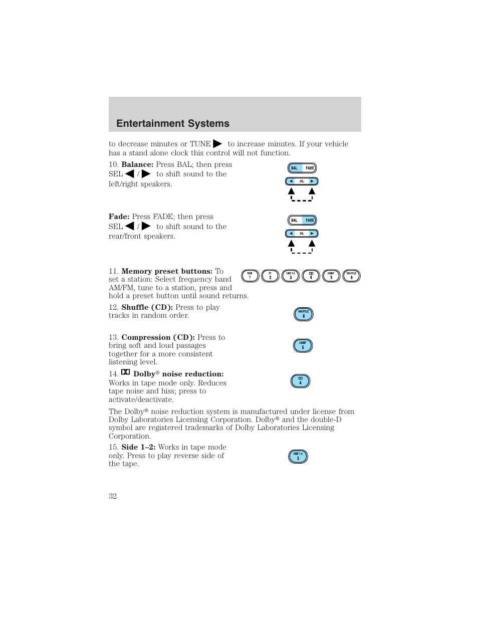 Entertainment systems | FORD 2003 Ranger User Manual | Page 32 / 256