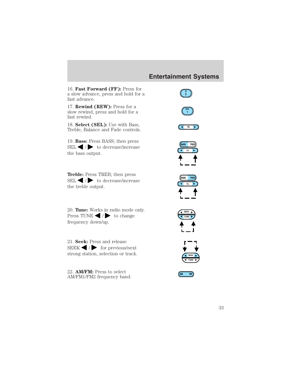 Entertainment systems | FORD 2003 Ranger User Manual | Page 33 / 256