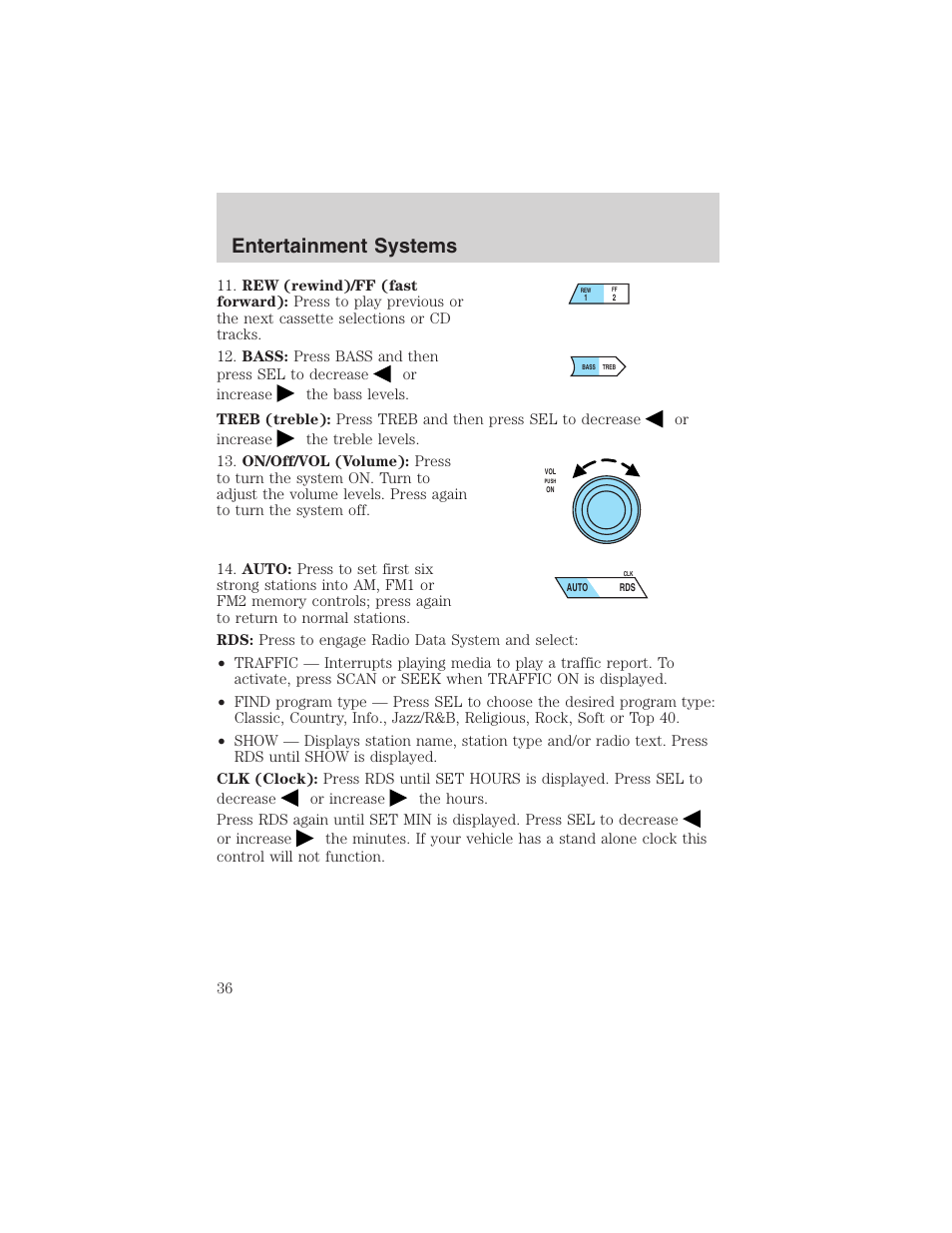 Entertainment systems | FORD 2003 Ranger User Manual | Page 36 / 256