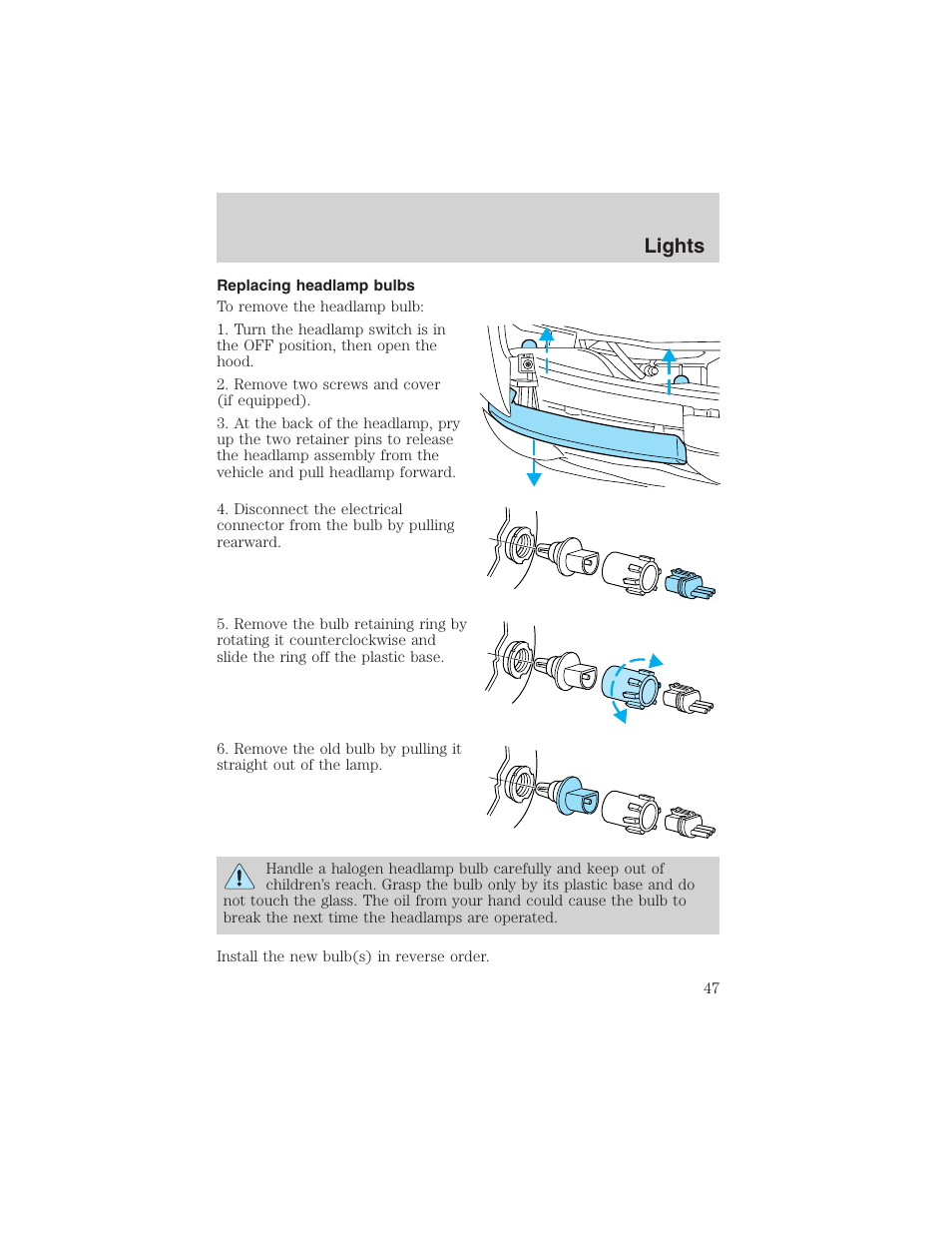 Lights | FORD 2003 Ranger User Manual | Page 47 / 256