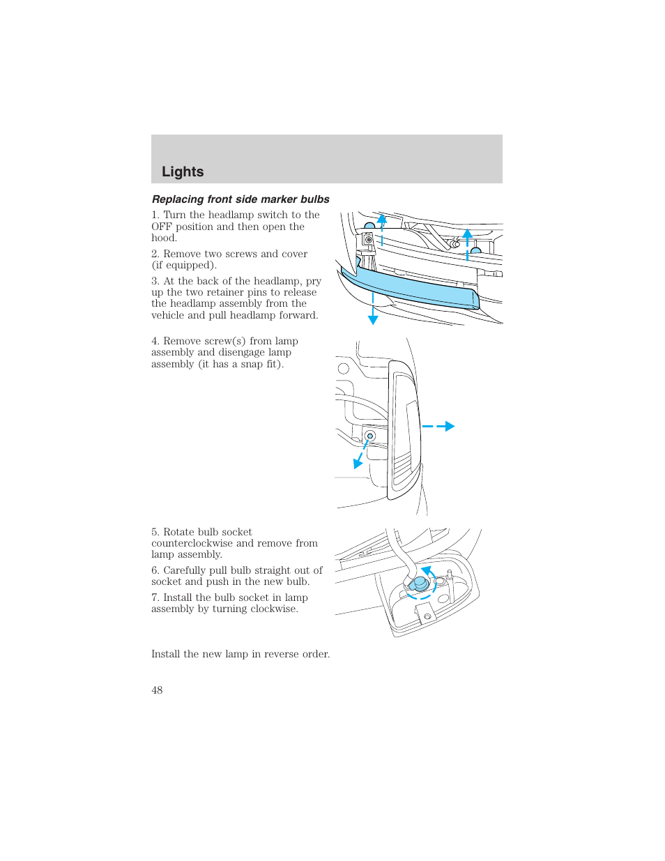 Lights | FORD 2003 Ranger User Manual | Page 48 / 256