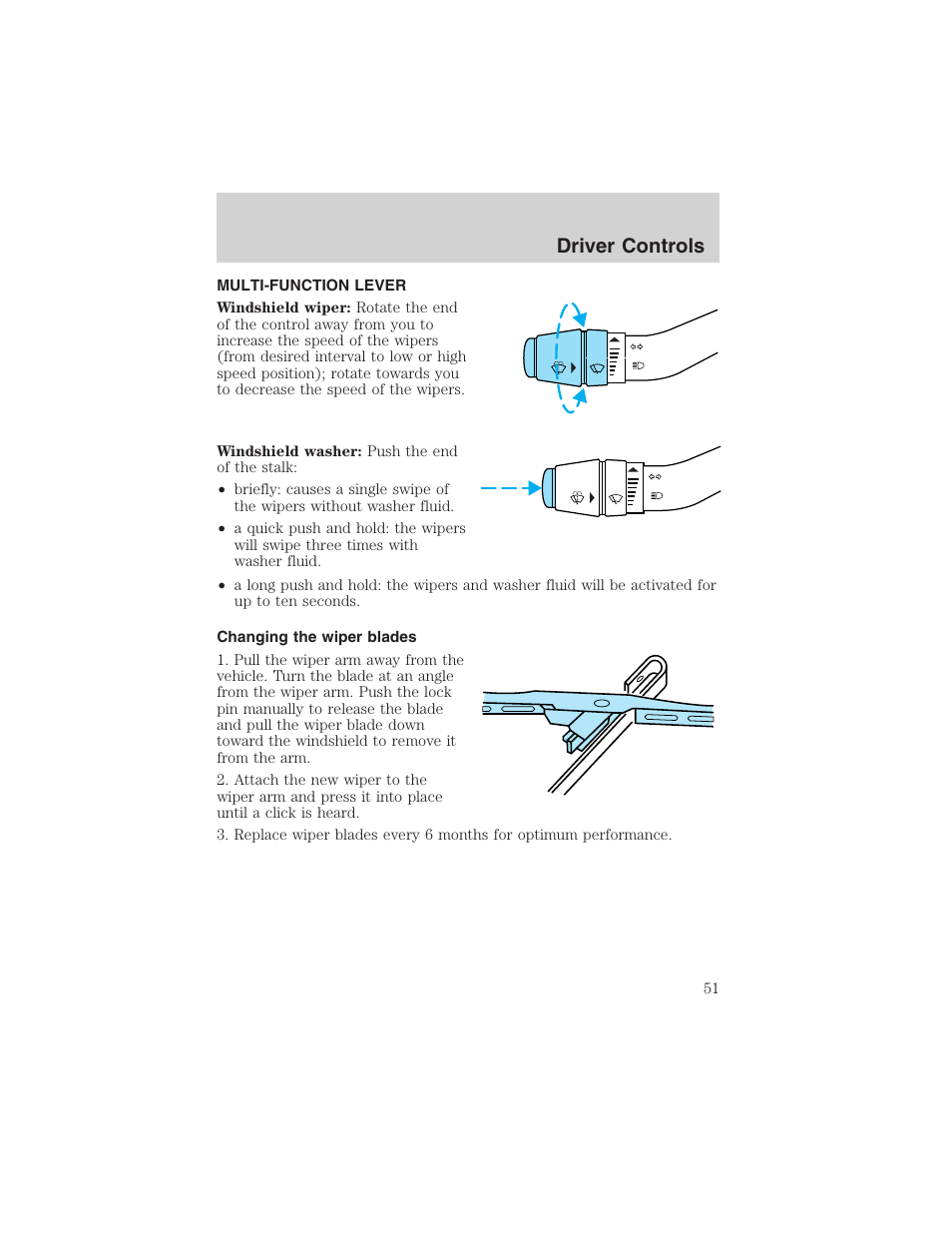 Driver controls | FORD 2003 Ranger User Manual | Page 51 / 256