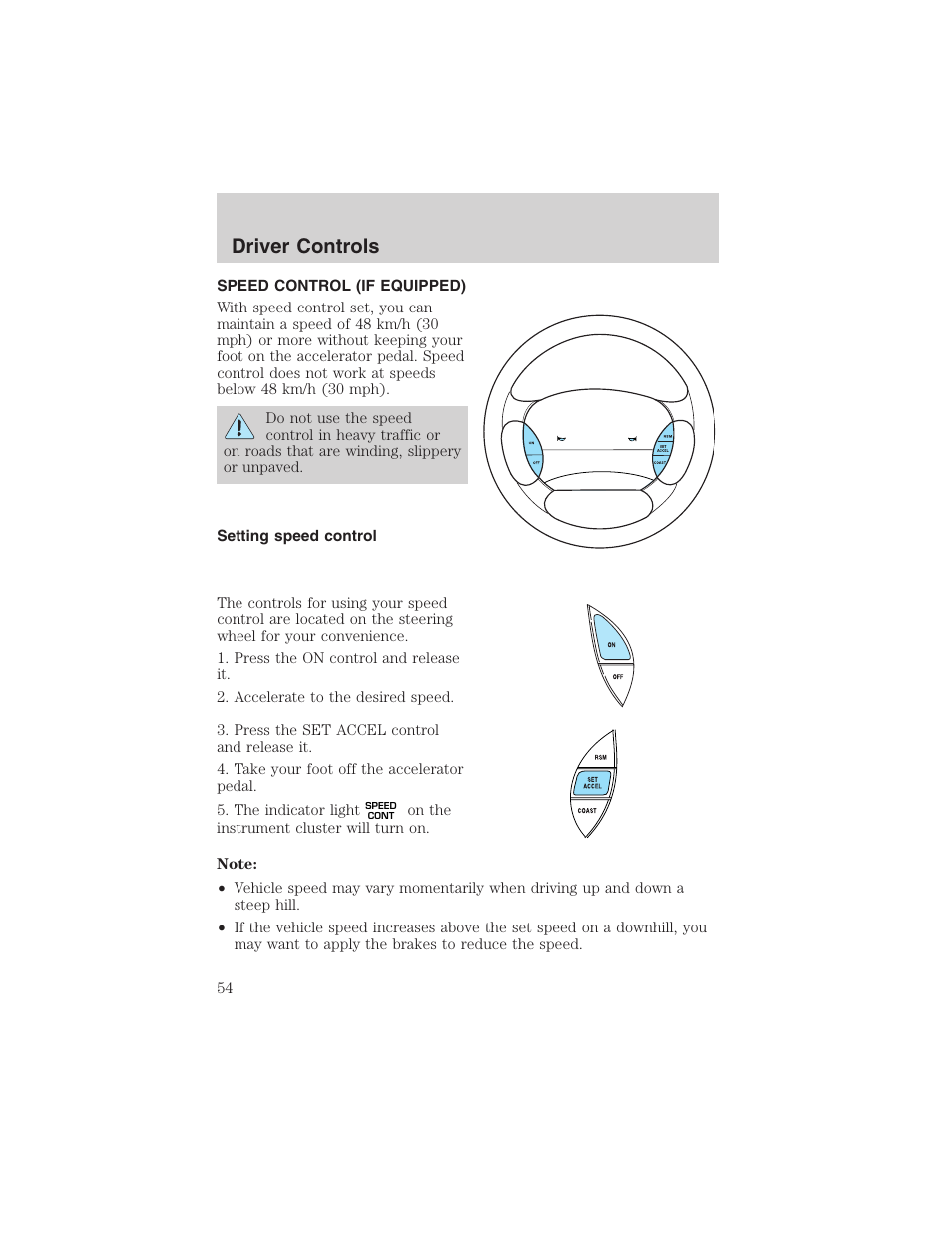 Driver controls | FORD 2003 Ranger User Manual | Page 54 / 256