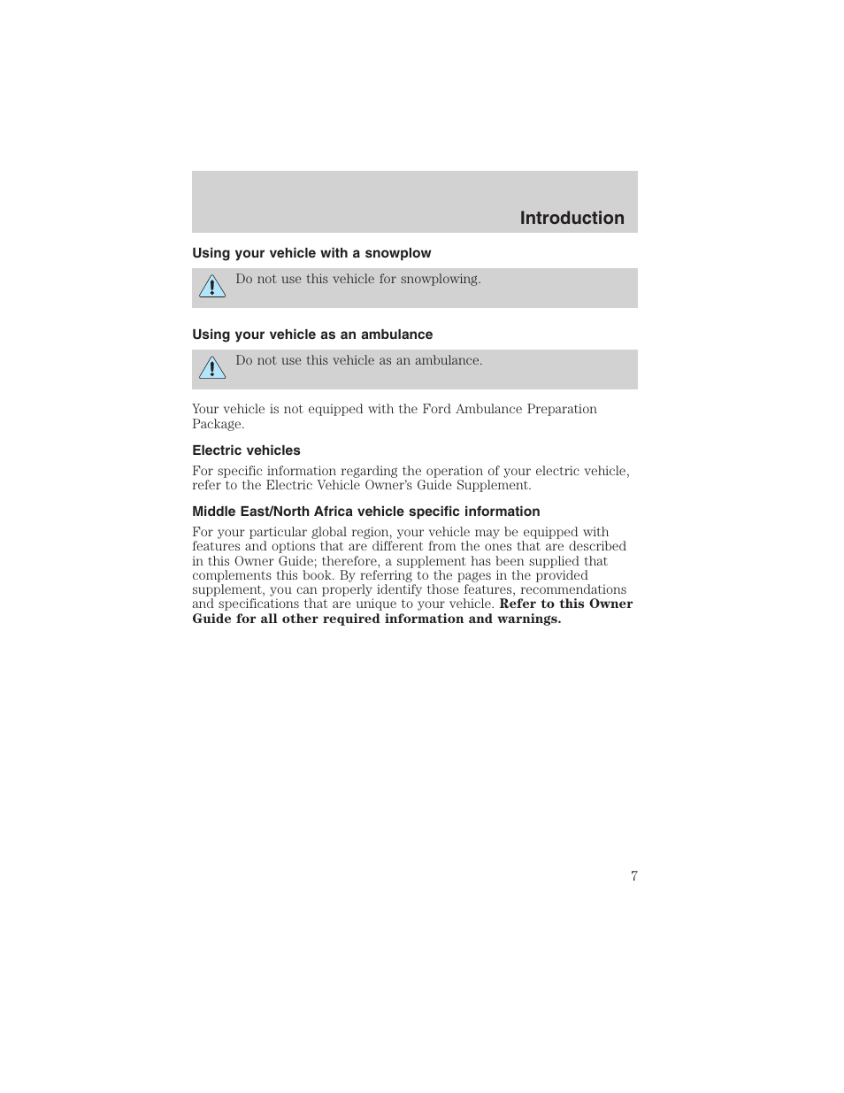 Introduction | FORD 2003 Ranger User Manual | Page 7 / 256
