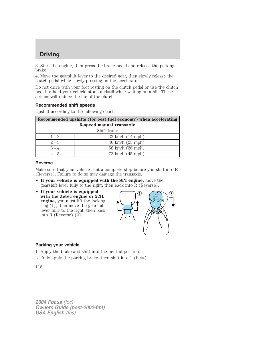 Driving | FORD Vehicle User Manual | Page 118 / 232