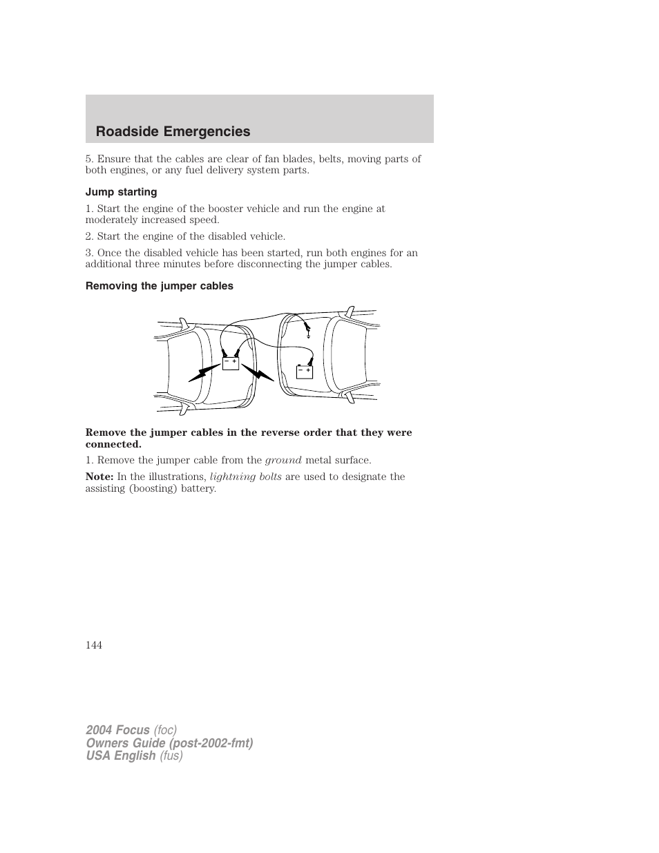Roadside emergencies | FORD Vehicle User Manual | Page 144 / 232