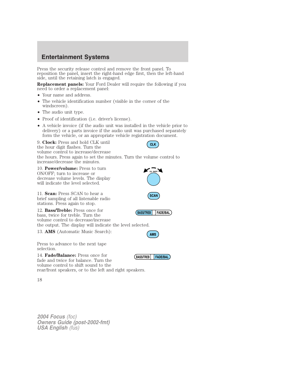 Entertainment systems | FORD Vehicle User Manual | Page 18 / 232