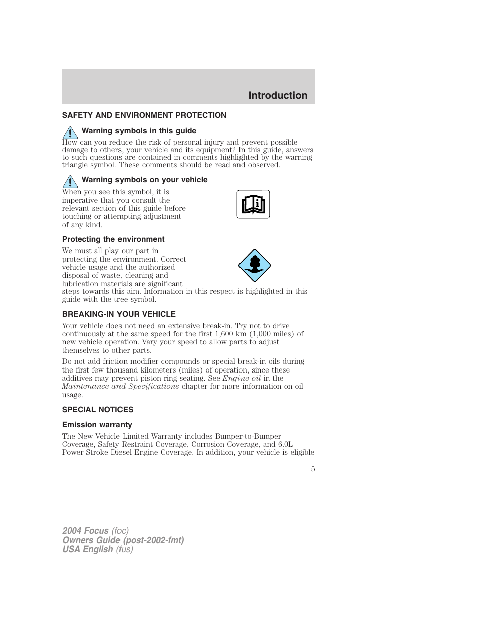 Introduction | FORD Vehicle User Manual | Page 5 / 232