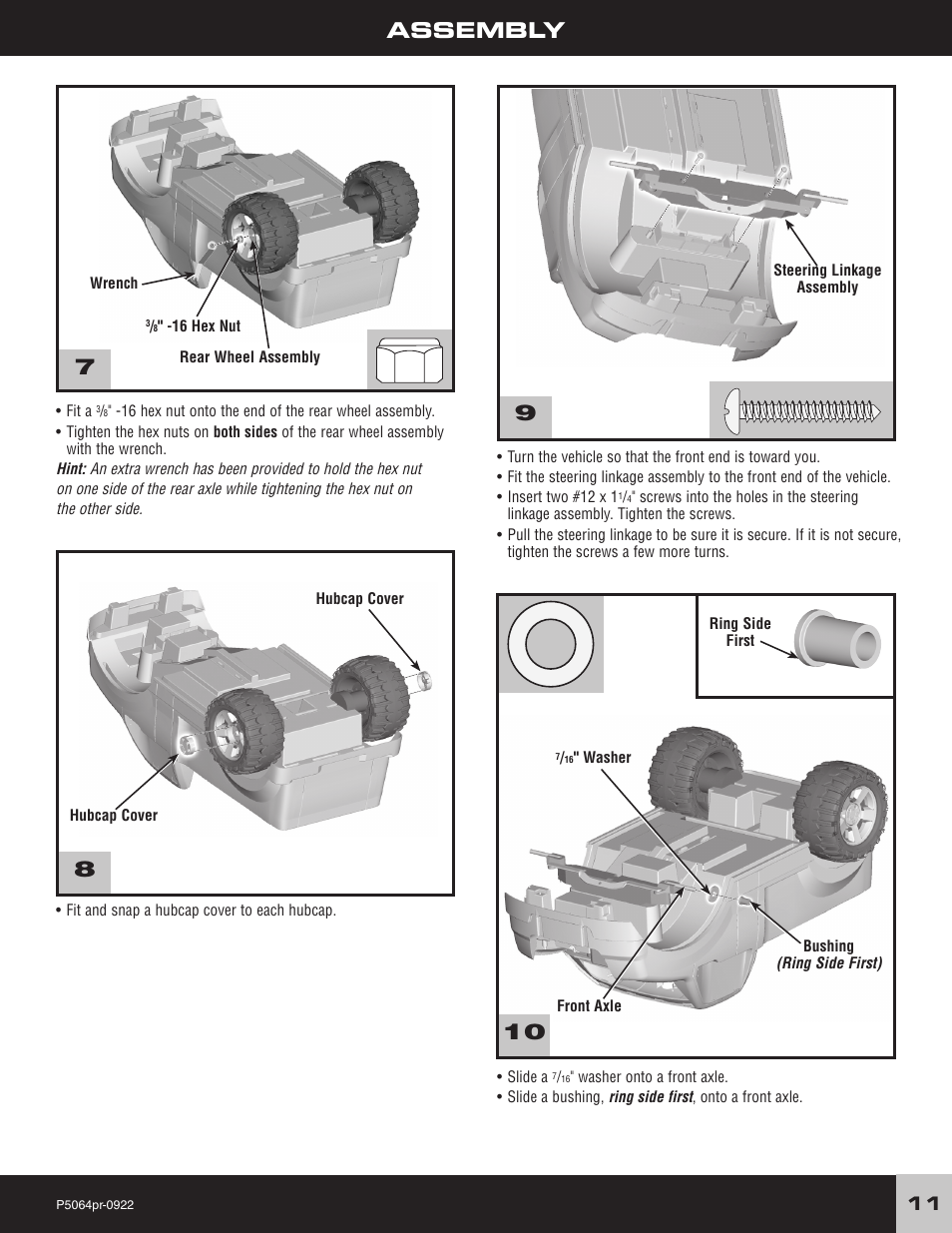 Assembly 7 8 | FORD P5064 User Manual | Page 11 / 28