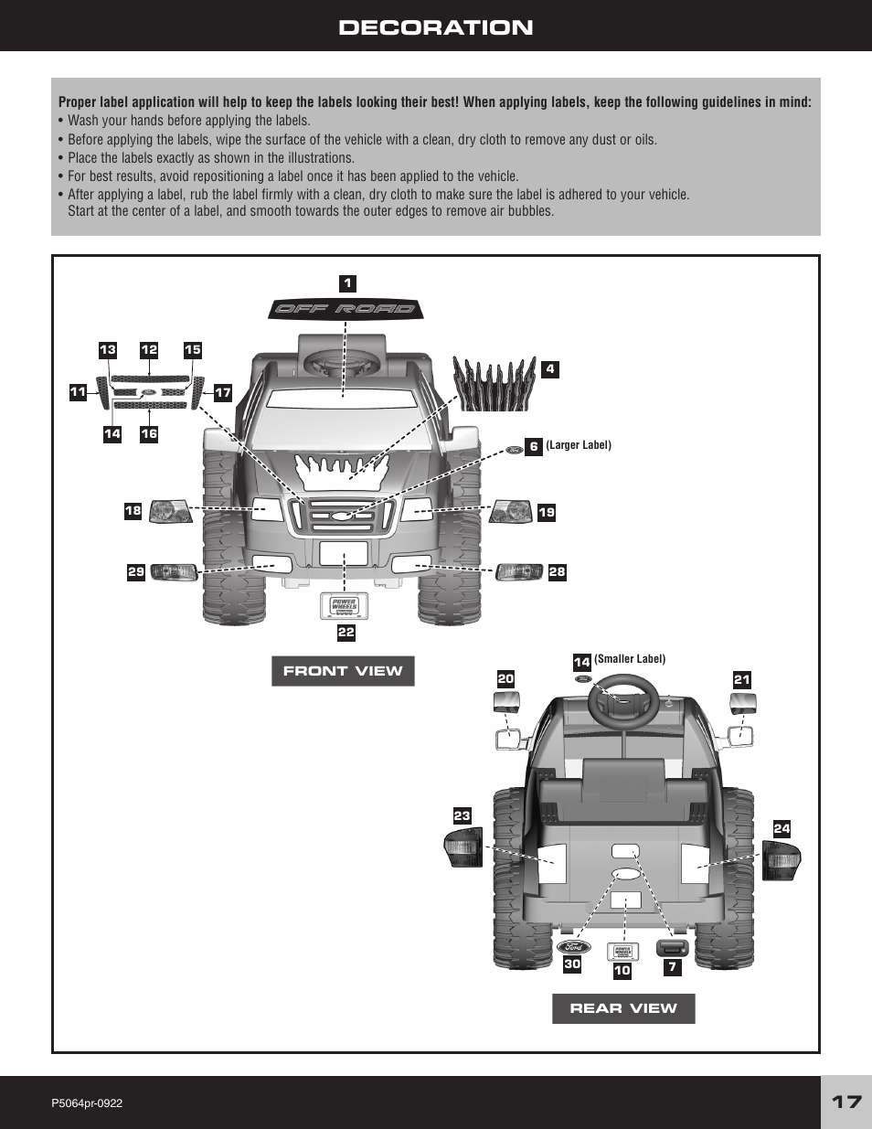 Decoration | FORD P5064 User Manual | Page 17 / 28