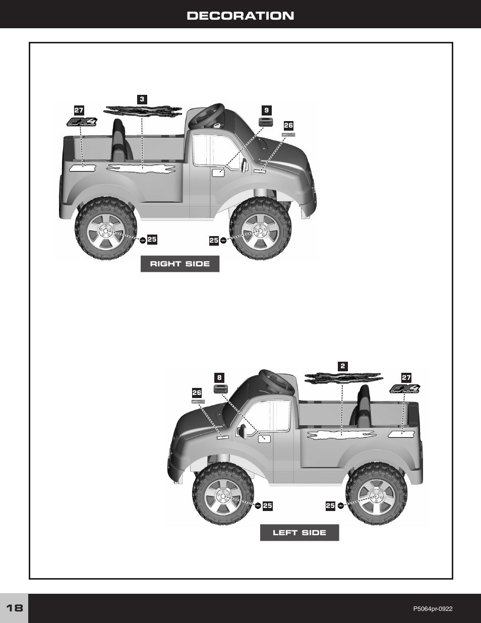 Decoration | FORD P5064 User Manual | Page 18 / 28