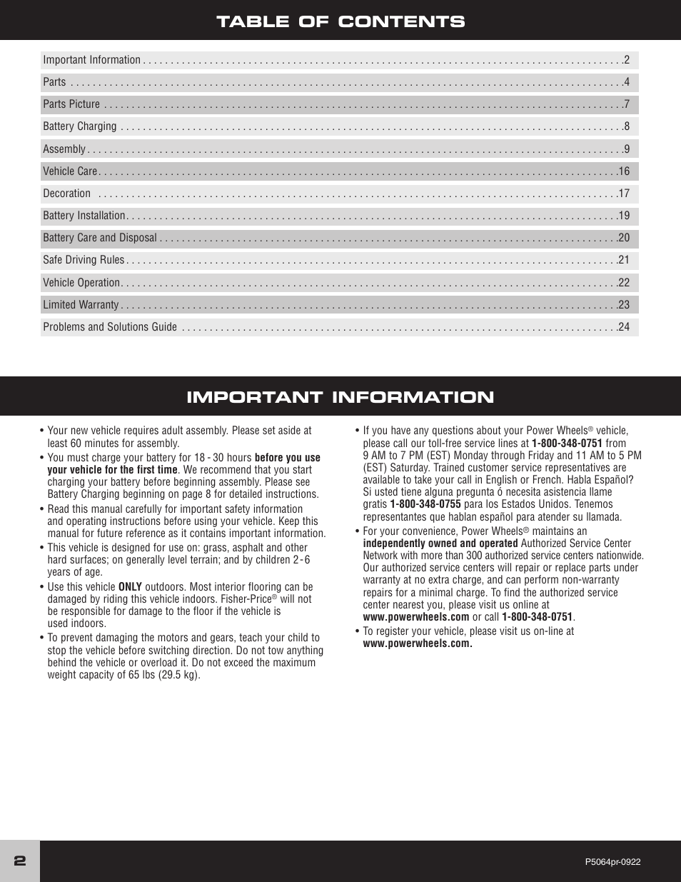 FORD P5064 User Manual | Page 2 / 28