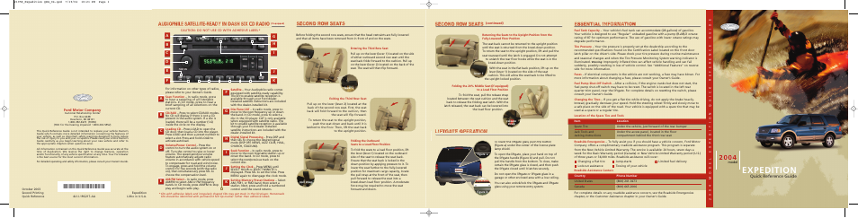 FORD 2004 Expedition User Manual | 2 pages