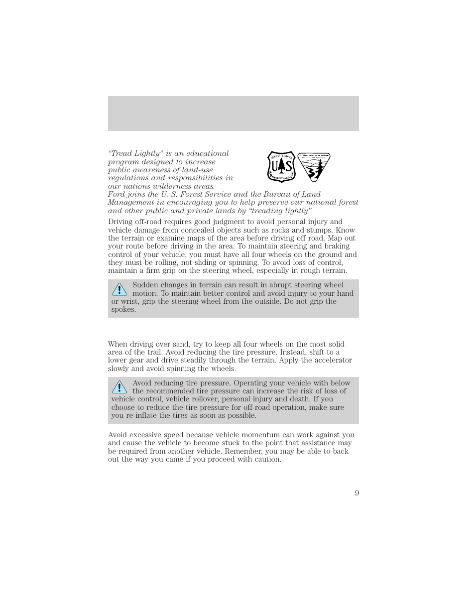 Driving off-road | FORD 2004 Ranger User Manual | Page 9 / 24