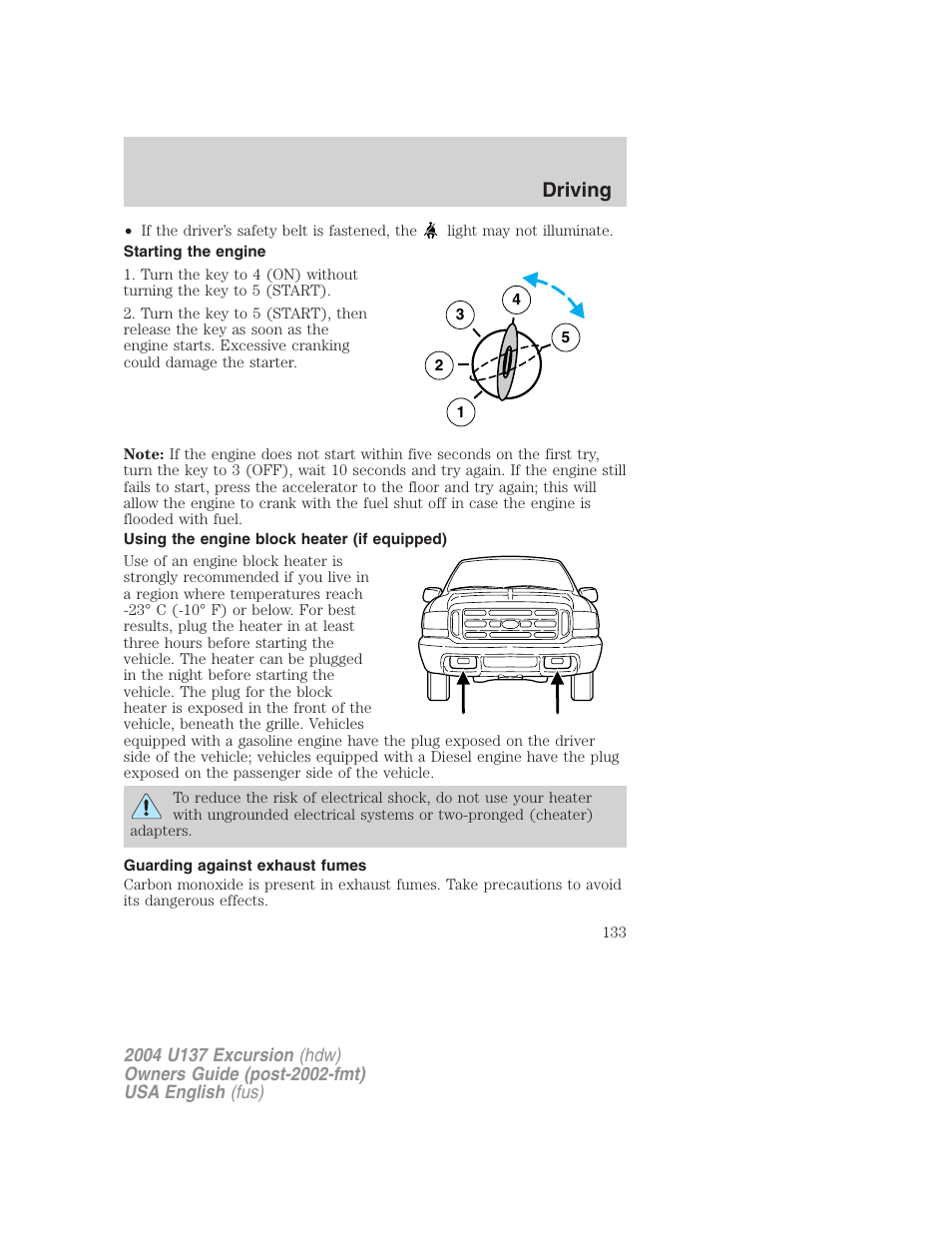 Driving | FORD 2004 Excursion User Manual | Page 133 / 264