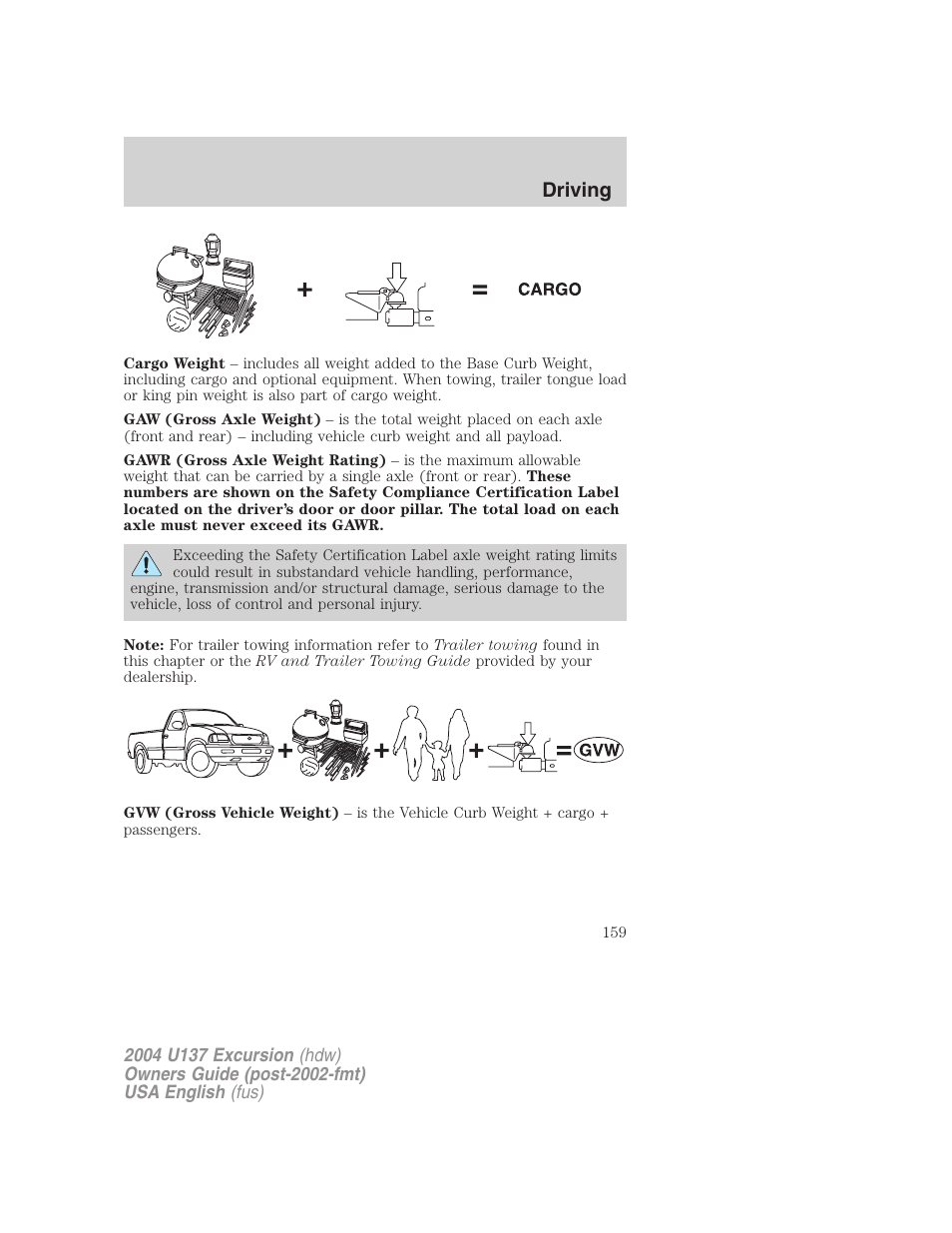 Driving | FORD 2004 Excursion User Manual | Page 159 / 264