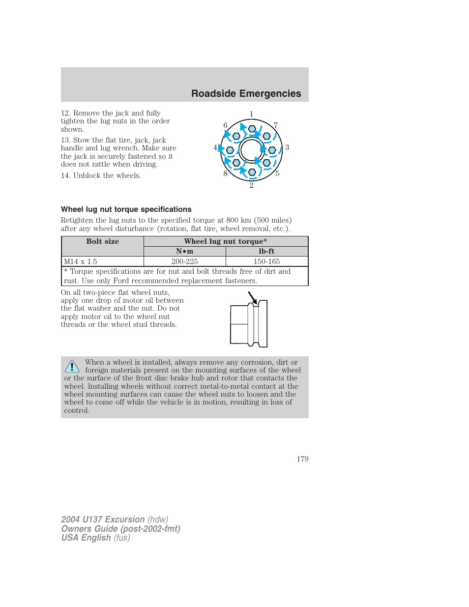 Roadside emergencies | FORD 2004 Excursion User Manual | Page 179 / 264