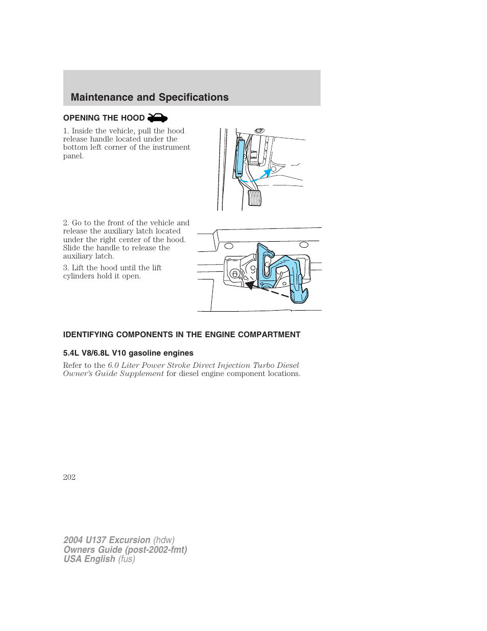 Maintenance and specifications | FORD 2004 Excursion User Manual | Page 202 / 264
