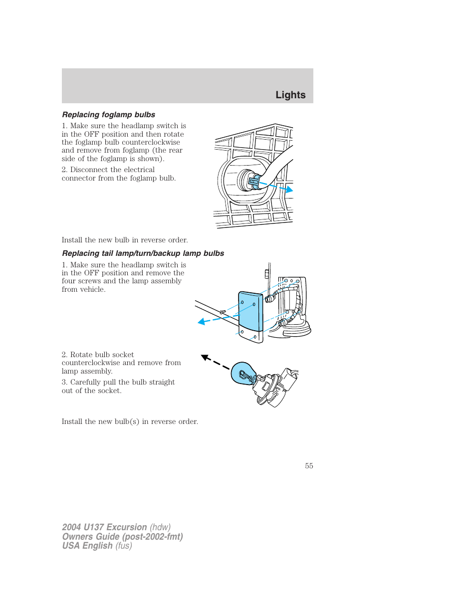 Lights | FORD 2004 Excursion User Manual | Page 55 / 264