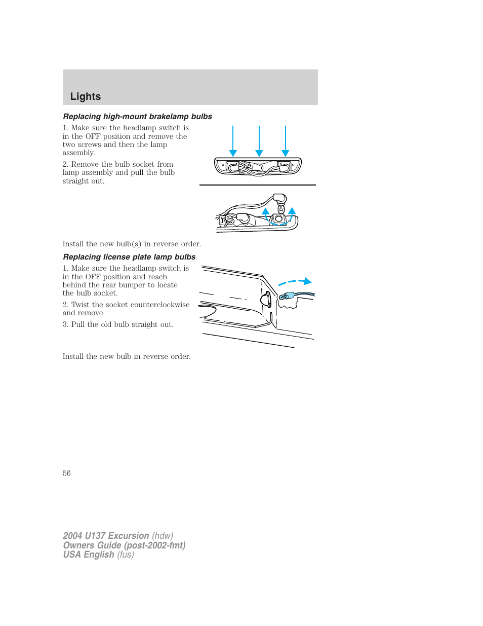 Lights | FORD 2004 Excursion User Manual | Page 56 / 264