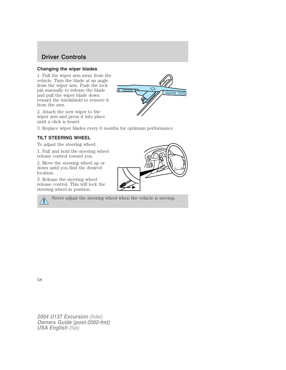 Driver controls | FORD 2004 Excursion User Manual | Page 58 / 264