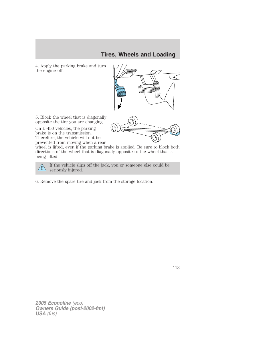 Tires, wheels and loading | FORD 2005 E-150 User Manual | Page 113 / 248