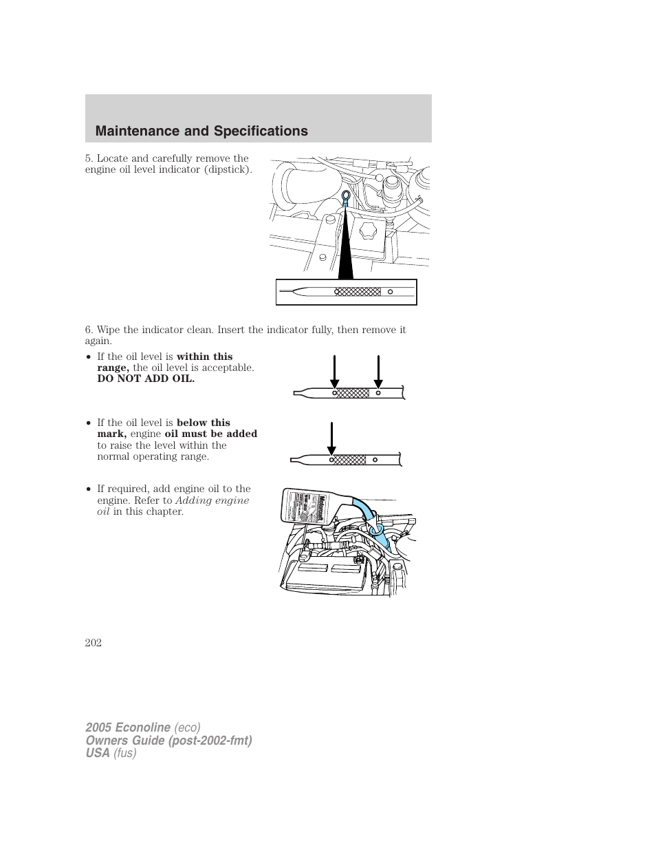 Maintenance and specifications | FORD 2005 E-150 User Manual | Page 202 / 248