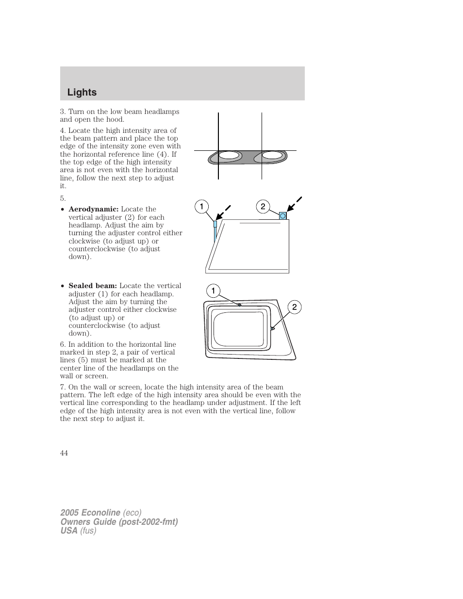 Lights | FORD 2005 E-150 User Manual | Page 44 / 248