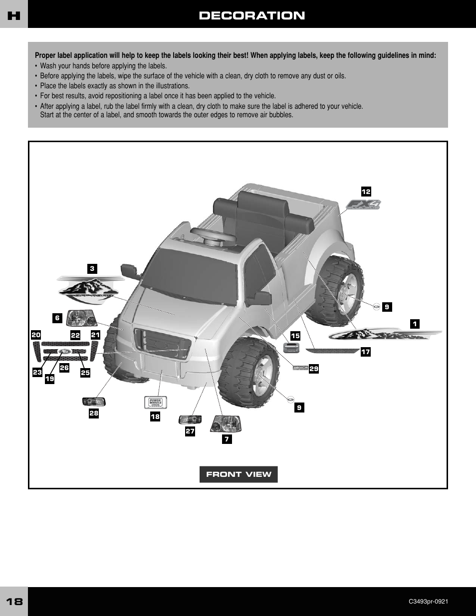 Decoration | FORD C3493 User Manual | Page 18 / 28