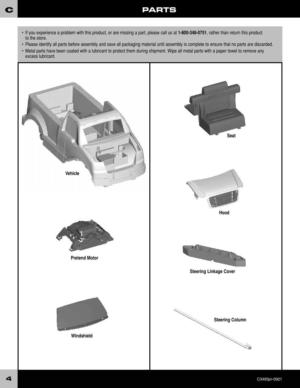 Parts | FORD C3493 User Manual | Page 4 / 28